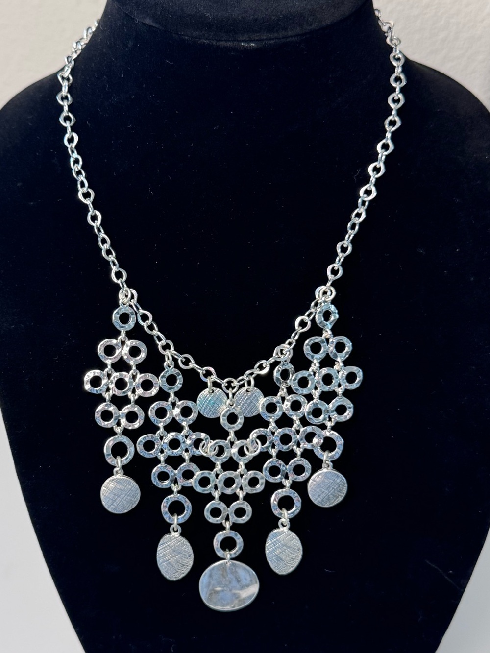 Silver bib necklace NEW